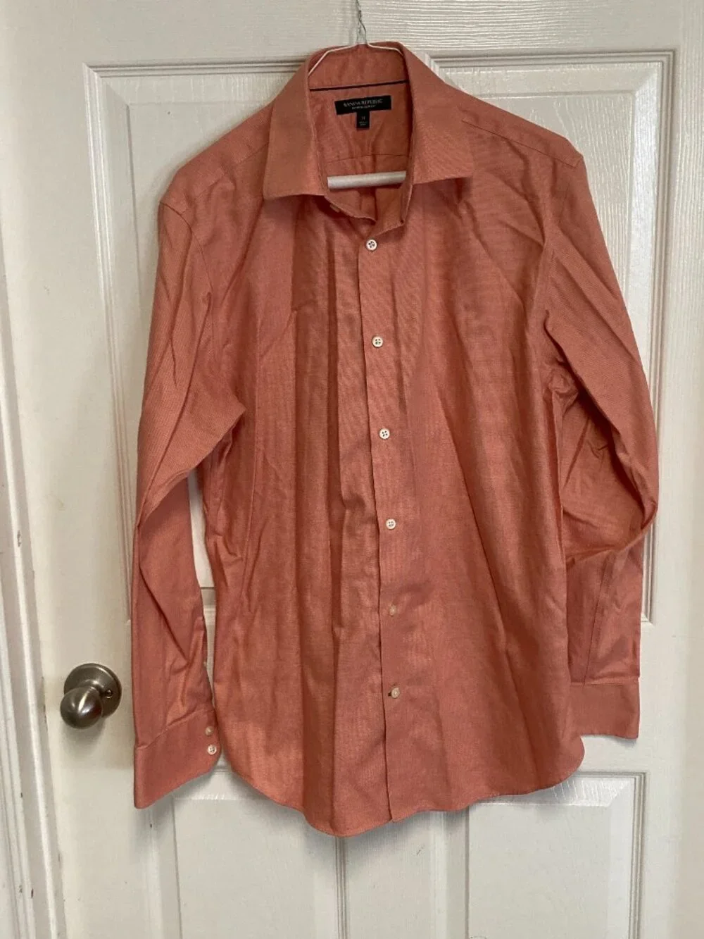 Banana Republic dress shirt non iron slim fit orange medium